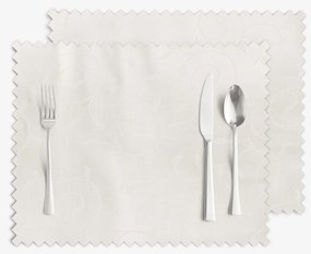 Goldea sviatočné prestieranie na stôl teflónové - smotanové s veľkými ornamentmi - sada 2ks 30 x 40 cm