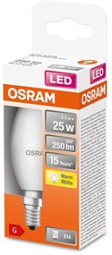 LED žiarovka E14 B35 3,3W = 25W 250lm 2700K Warm 200° OSRAM STAR