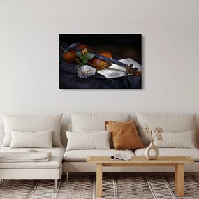 Obraz - Ruže a husle (90x60 cm)