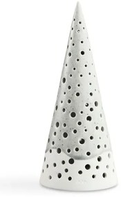 Sivý vianočný svietnik z kostného porcelánu Kähler Design Nobili, výška 19 cm