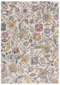 Krémový ručne tkaný vlnený koberec 120x170 cm Tania Floral – Flair Rugs