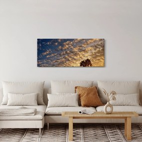 Obraz - Palmy medzi mrakmi (120x50 cm)