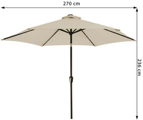 InternetovaZahrada LED slnečník Miami Ø270 cm - béžový