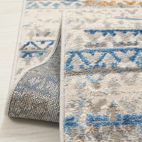TA Koberec G494B WHITE/D_BLUE PORTLAND HIL Biely Obdĺžnikový Rozmer: 80x150 cm