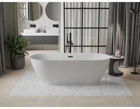 Mexen Roxy, voľne stojaca vaňa 180 x 85 cm, biela, čierny matný prepad, 51201808500-70