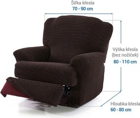 Super strečové poťahy NIAGARA čokoládová relaxačné kreslo (š. 70 - 90 cm)