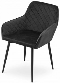 AKCIA Čierna zamatová stolička NOLA II. akosť