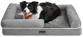 Feandrea ortopedický pelech pre psa, pohovka pre psa so snímateľným poťahom, svetlosivý