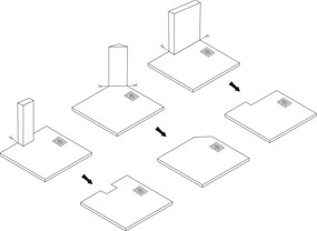 Rea Bazalt, sprchová vanička 90x120 cm, čierna, REA-K3904