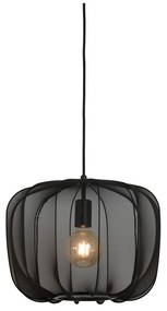 Čierne závesné svietidlo s textilným tienidlom ø 40 cm Plumeria – Light &amp; Living