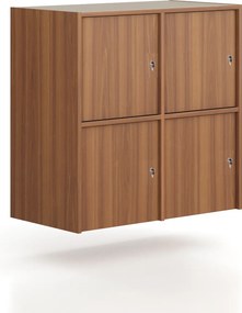 Nadstavba pre skrine FRAME, 4x dvere, 872 x 450 x 854 mm, cylindrický zámok, orech