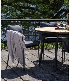 Tmavosivá kovová/polstrovaná záhradná stolička Salerno – House Nordic