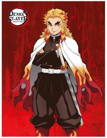 Fleecová deka Demon Slayer - Zabijak démonov - motív Kyojuro Rengoku - 130 x 170 cm