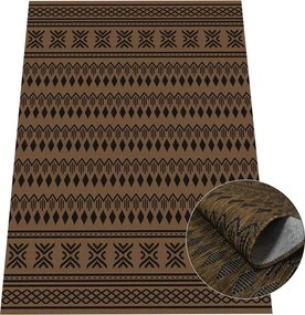 Koberec Eqos 0002 BROWN – hnedý vzorovaný obdĺžnik Rozmer: 60x100 cm
