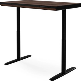 Elektrický písací stôl sit-stand so zásuvkou a bezdrôtovou nabíjačkou Qi čierny/orech, 1200 mm: ELLIS