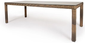 Ratanový jedálenský stôl KINGSTON 230 žlto-sivý