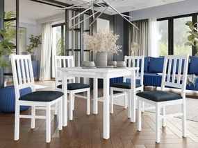 Rozkladací stôl so 4 stoličkami AL09, Morenie: Orech - L, Poťahové látky: 25x - Paros 2