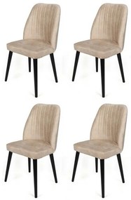 Súprava jedálenských stoličiek Alfa Cream and Black, 4 ks
