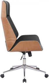Design-Shop Kancelárska stolička Varel - drevo natura - Čierna