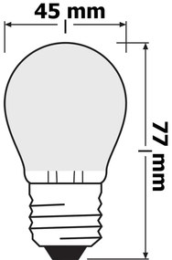 LED žiarovka E27 P45 2,8W = 25W 250lm 2700K Teplé 320° vlákno Stmievateľné OSRAM SUPER STAR