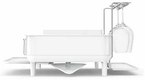 Simplehuman Odkvapkávač riadu s oceľovým rámom na poháre, biela