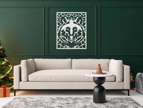 drevko Drevený obraz Majestátny vlk Rozmer obrazu: 40 x 32,5 cm, Farba dekorácie: Čierna