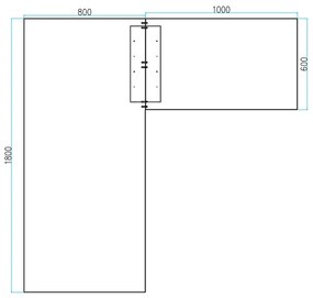 Rohový kancelársky písací stôl PRIMO FLEXIBLE 1800 x 1800 mm, čerešňa