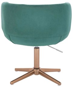 LuxuryForm DESIGN Kreslo MONTANA VELUR na zlatom kríži - zelené