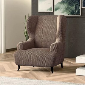 Bielastické poťahy COSTINA oriešková kreslo ušiak (š. 60 - 110 cm)