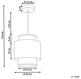 Ratanová závesná lampa žltá/prírodná BOERI Beliani