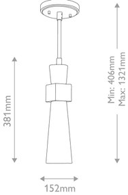 Elstead KRISTY-MP-DG-OPAL - Luster na tyči KRISTY 1xE27/40W/230V pr.15,2cm medený