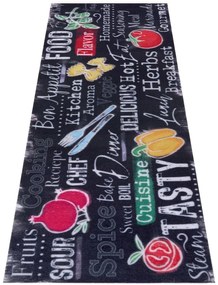 Koberec / Behúň Hanse Home Cook & Clean Delicious Kitchen Board čierny / viacfarebný