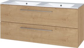 Mereo, Mereo Bino, kúpeľňová skrinka s keramickým umývadlom 121 cm, dub Arlington, MER-CN623