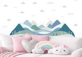 Hory nordic textilní prelepiteľné nálepky na stenu hárok 75 x 21 cm