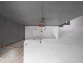 Mexen Velar L, 2-krídlová posuvná vaňová zástena 95 x 150 cm, 8mm číre sklo, medená matná, 896-095-003-01-65