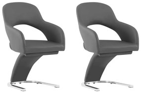 Jedálenské stoličky 2 ks, sivé, umelá koža 287784