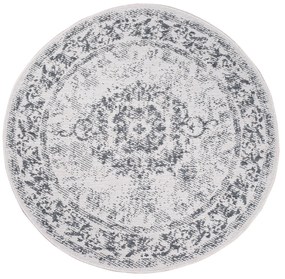 Dekorstudio Obojstranný okrúhly koberec na terasu DuoRug 5577 - sivý Priemer koberca: 160cm