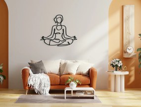 drevko Drevená nálepka na stenu Meditácia Rozmer obrazu: 28 x 32,5 cm, Farba dekorácie: Čierna
