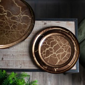 Dekoračný tanier SUZI 03 zlatý / hnedý