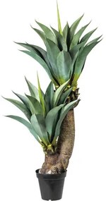 Umelá rastlina agáve cca 150 cm zelená v čiernom plastovom kvetináči 24 x 21 cm