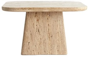 Béžový konferenčný stolík s doskou z kameňa 60x60 cm Kepami – Light &amp; Living