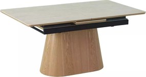 Jedálenský rozkladací stôl Monaco 160/200 cm keramika travertín/dub prírodný