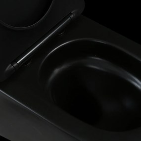 Invena Tavro, závesná misa 490x360x350 mm + WC sedadlo, QFS, čierna matná, INV-CE-71-005-Y