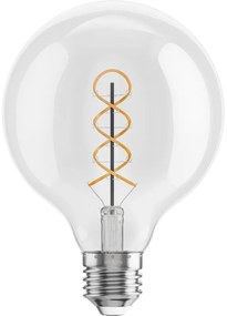 Mexen Vintis, LED žiarovka špirála E27, G95, 6W, Teplá - 2700K, 630 lm, číra - L167-E27-0627-00