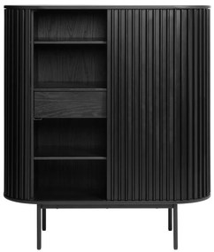 Čierna skrinka v dekore duba 125x110 cm Siena – Unique Furniture