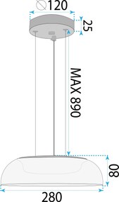 Toolight Toolight, LED závesné svietidlo 28x28cm, 12W, 4000K, APP1691-1PC, zlatá lesklá, OSW-04334