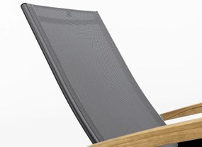 Cirrus relaxačné kreslo s teakovými podrúčkami antracit