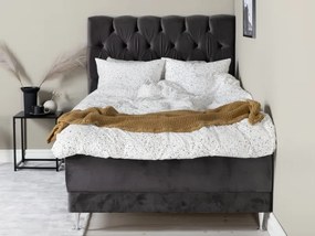 Vansbro 120 polohovateľná boxspring posteľ sivý zamat čelo Sarna