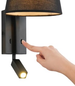 Brilagi - LED Nástenná lampa RAYA 1xE14/40W/230V + LED/3W čierna