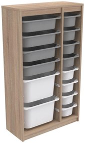 Organizér na hračky Dremonka 6 (dub sonoma + sivá + biela). Akcia -22%. Vlastná spoľahlivá doprava až k Vám domov. 1124295